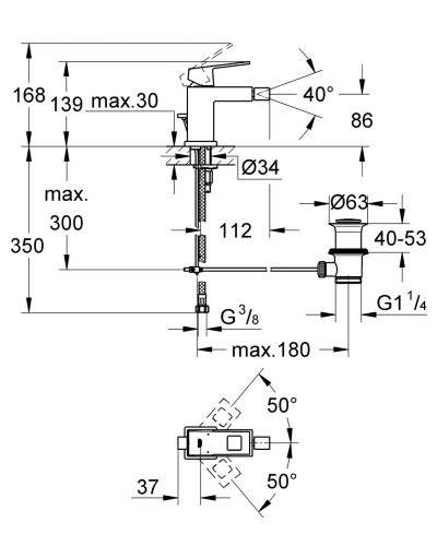 Змішувач для біде Grohe Eurocube (23138000)