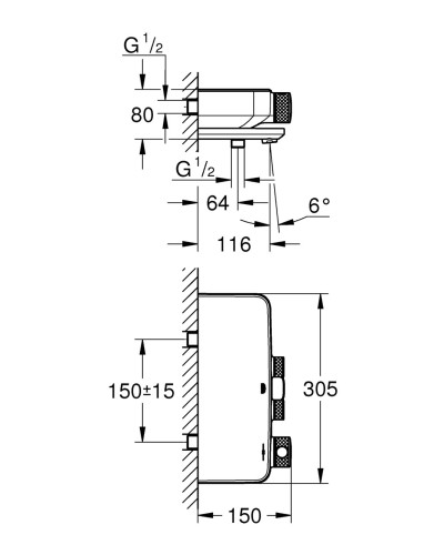 Термостат для ванны Grohe Grohtherm SmartControl (34718000)