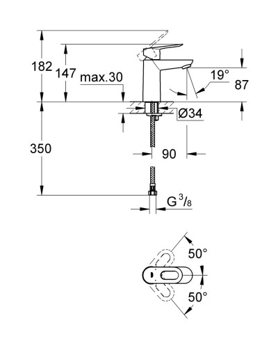 Смеситель для умывальника Grohe BauLoop (23337000)