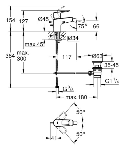 Змішувач для біде Grohe BauLoop New (23338001)