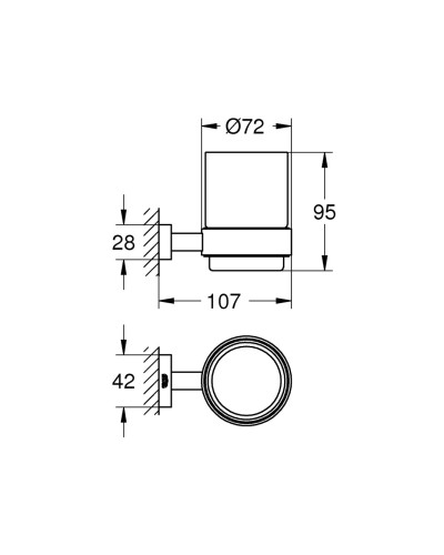 Стакан для зубних щіток Grohe Essentials Cube New (40755001)