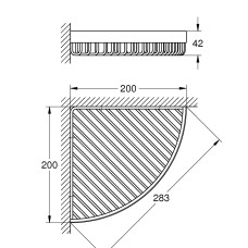 Большая угловая полочка-решетка Grohe Selection Cube (40809000)