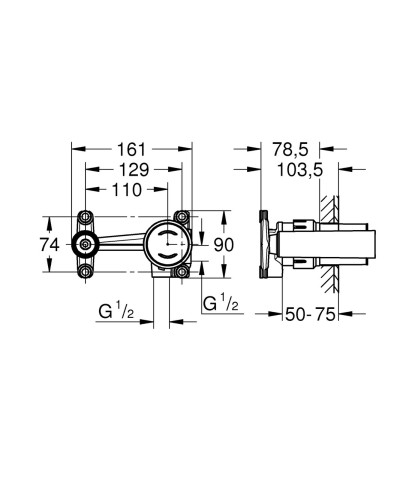 Прихована частина змішувача для раковини із джойстиком Grohe Non Rapido OHM (23429000)