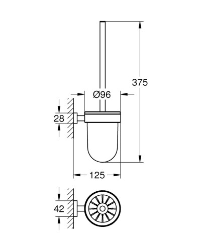 Туалетний йоржик у комплекті Grohe Essentials Cube New (40513001)