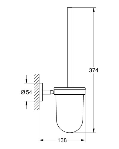 Туалетний йоржик у комплекті Grohe Bau Cosmopolitan Neutral (40463001)