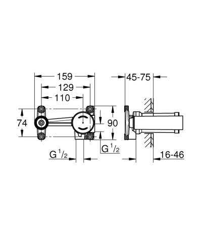 Прихована частина змішувача для раковини Grohe Non Rapido OHM (23571000)