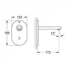 Grohe Euroeco Cosmopolitan E 36410000 бесконтактный смеситель для умывальника Bluetooth скрыт.