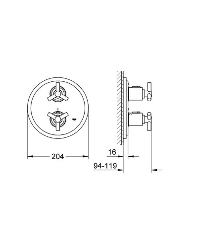 Grohe Atrio 19394000 термостат верхней монтажной части для 35500000