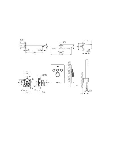 Grohe EX SmartControl 34506SC2 набір для душу/ванної прихованого монтажу на 3 споживача