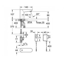 Grohe Euroeco Cosmopolitan E 36269000 бесконтактный смеситель для умывальника без смеш.. адаптер