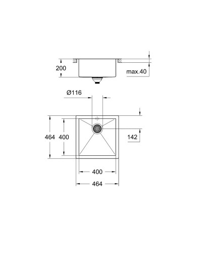 Grohe EX Sink 31578SD0 кухонная мойка K700 (45 cm)