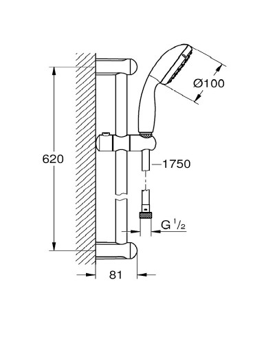 Grohe Tempesta 100 26162001 Душовий набір 2 режими струмені