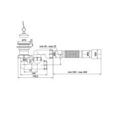 Сифон ZERIX SD-02 для душевого поддона с ревизией и выпуском (ZX4962)