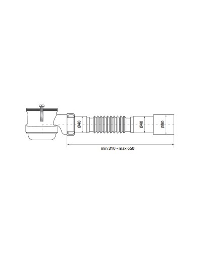 Сифон ZERIX SD-01 1 1/2" для душевого поддона с выпуском (ZX4956)