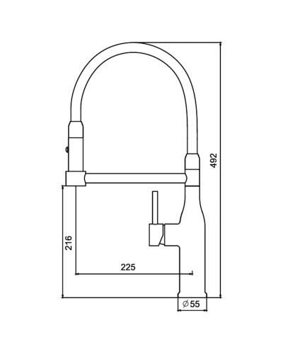 Смеситель кухонный с силиконовым изливом KOER KI-70005-07 (нерж. сталь) (KR3389)