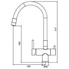 Кухонный смеситель с силиком. изливом и исх. для питьевой воды KOER KB-72002-01 (KR3383)