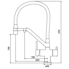 Кухонный смеситель с силиком. изливом и исх. для питьевой воды KOER KB-72006-07 (KR3382)
