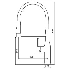 Смеситель кухонный с силиконовым изливом KOER KI-70005-02 (нерж. сталь) (KR3388)