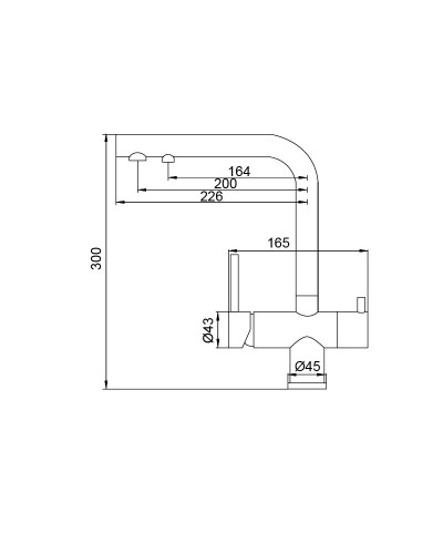 Змішувач для кухні з виходом для питної води KOER KB-72001-05 (KR3392)