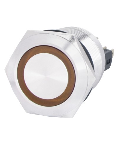 TYJ 22-271 Кнопка металева пласка з підсвічуванням, 1NO+1NC, жовта 220V.
