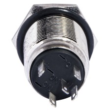 TYJ 16-261 Кнопка металлическая плоская с подсветкой, 1NO+1NC, зеленая 220V.