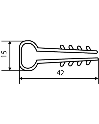 Дюбель-хомут (12*6) белый под плоский кабель (уп.100шт)