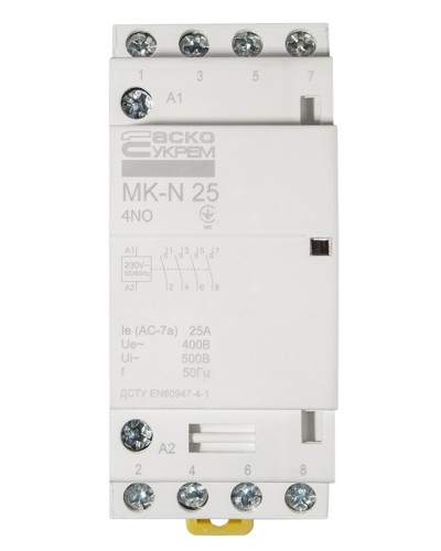 Модульний контактор MK-N 4P 25A 4NO 220V