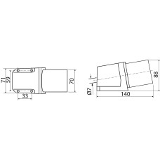 Вилка стационарная ВС 32А/5 3Р+N+РЭ (525)