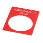 Табличка маркувальна EMERGENCY STOP червона прямокутна для кнопок XB2