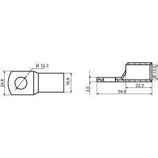 Наконечники без изоляции медные луженые SC-95-12