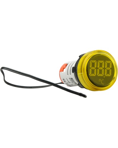 Круглий цифровий вимірювач температури ED16-22WD -25С - 150С (жовтий)