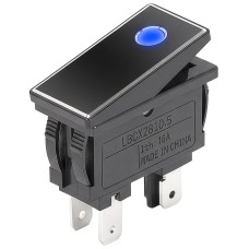 KCD3-M1-201EN-BB Переключатель 1 кл., алюм. вставка, с синей подсветкой 230В, 15А