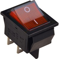KCD2-201N R/B Переключатель 1 клав. с подсветкой 12 V AC/DC красный