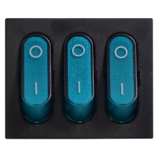 KCD2-3101N C3-BL/B 220V Переключатель 3 клав. синий с подсветкой