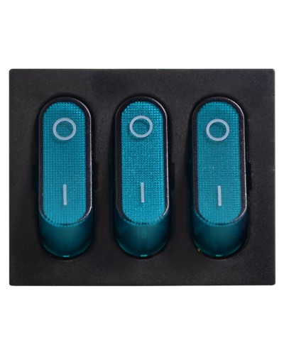 KCD2-3101N C3-BL/B 220V Переключатель 3 клав. синий с подсветкой