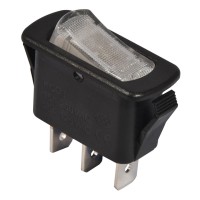 KCD3-101N-12 WH/B 220V Переключатель 1 клав. белый с подсветкой