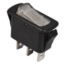 KCD3-101N-12 WH/B 220V Переключатель 1 клав. белый с подсветкой