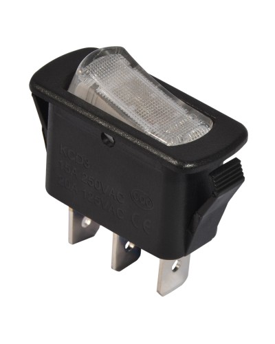 KCD3-101N-12 WH/B 220V Переключатель 1 клав. белый с подсветкой