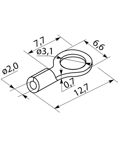 Наконечники под винт с изоляцией RV 2-3,2 (100 шт.)
