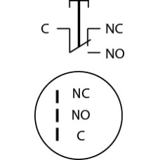 TYJ 19-211 Кнопка металлическая плоская, 1NO+1NC.