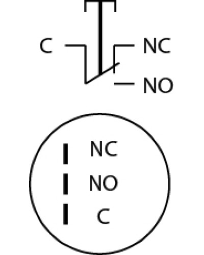TYJ 19-211 Кнопка металева пласка, 1NO+1NC.