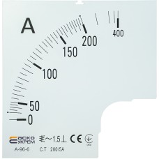 Шкала 200/5А до амперметра А-96-6