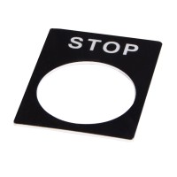Табличка маркировочная STOP черная для кнопок XB2