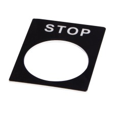 Табличка маркировочная STOP черная для кнопок XB2