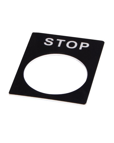Табличка маркировочная STOP черная для кнопок XB2