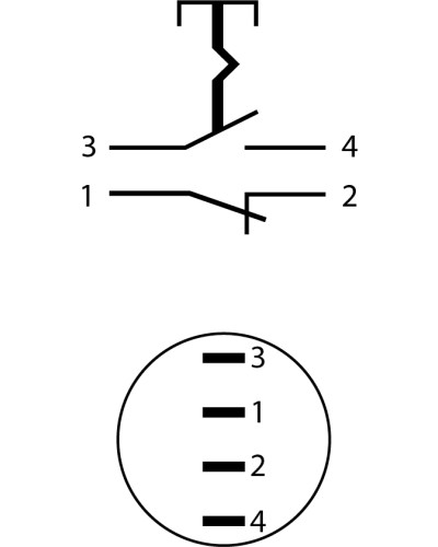 TYJ 22-321 Кнопка металева звиступом з фікс., 1NO+1NC.