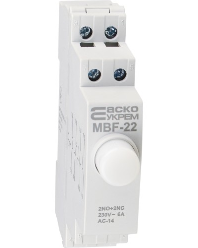 Модульная кнопка с фиксацией 2NO+2NC 230V АС МВF-22 белая