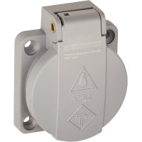 Розетка вбудована тип F серії UCombi 3P 16A IP 54 сіра