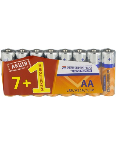 Батарейка щелочная AА.LR6 АКЦИЯ (shrink 7+1)
