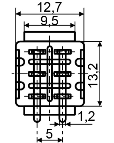 Тумблер MTS-202 ON-ON 2Пол. *6Конт.